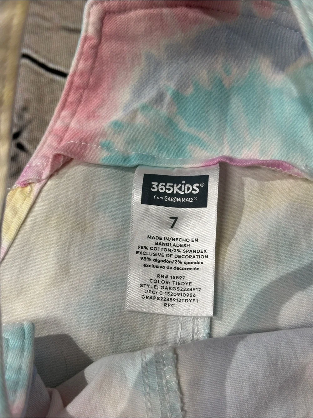 Garanimals Pastel Tie-Dye Shortalls Overalls - Pink, Blue, Yellow, Mint